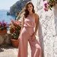 Damen-Zweiteiler mit einseitig schulterfreiem Top und Hose