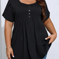👚 JETZT 50 % RABATT! ✨ Damen-T-Shirt mit Falten vorne und Puffärmeln – Weiche, atmungsaktive und elegante Puffärmel – perfekt fürs Büro, zum Brunch oder für Frühlingstage 🌸