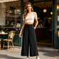 Lässige Damen-Hose mit weitem Bein und Taschen