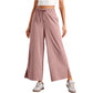 Lässige Damen-Hose mit weitem Bein und Taschen