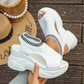 Atmungsaktive Peeptoe-Keilsandalen für Damen