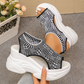 Atmungsaktive Peeptoe-Keilsandalen für Damen