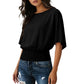 Damen-Top mit Dolmanärmeln und geraffter Taille