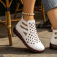 Damens Sommerschuhe – Atmungsaktive, ausgeschnittene flache Schuhe
