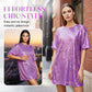 Kurzärmeliges T-Shirt-Kleid mit Rundhalsausschnitt und Pailletten für Damen