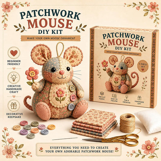 ⏳Zeitlich begrenzter Rabatt 50% RABATT🐭🧵Patchwork-Maus-DIY-Kit