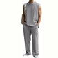 Herren-Rippstrick-Set: Ärmelloses Tanktop & Hose (2-teilig)