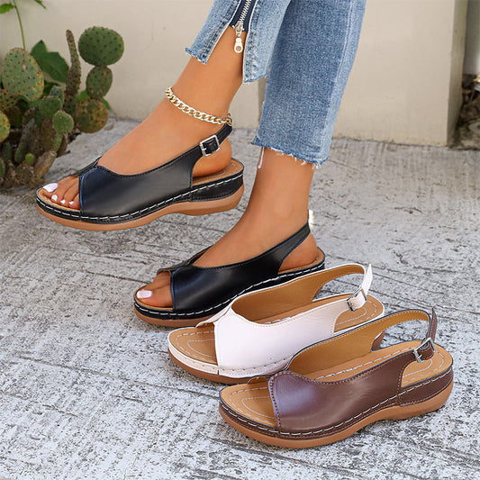 👡 60% RABATT! ✨ Bequeme Vintage-Sandalen mit offenem Zehenbereich für Damen – Leichte Sohle & verstellbarer Riemen – Perfekt für Sommer, Strand oder Stadtbummel – stilvoller Retro-Chic für jeden Tag ☀️
