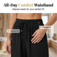 Lässige Damenhose mit hohem Bund und weitem Bein