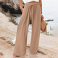 Lässige Damenhose mit hohem Bund und weitem Bein