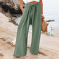 Lässige Damenhose mit hohem Bund und weitem Bein