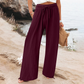 Lässige Damenhose mit hohem Bund und weitem Bein
