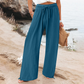 Lässige Damenhose mit hohem Bund und weitem Bein
