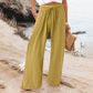 Lässige Damenhose mit hohem Bund und weitem Bein
