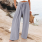 Lässige Damenhose mit hohem Bund und weitem Bein