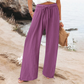 Lässige Damenhose mit hohem Bund und weitem Bein