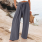 Lässige Damenhose mit hohem Bund und weitem Bein
