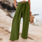 Lässige Damenhose mit hohem Bund und weitem Bein