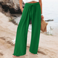Lässige Damenhose mit hohem Bund und weitem Bein
