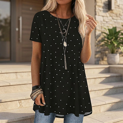 💥✨Zeitlich begrenztes Sonderangebot: 49% Rabatt – 👚Freizeitliches Damen-Tunika-Top mit Polka-Dots