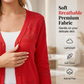 Damen-Strickjacke mit V-Ausschnitt und Lochmuster