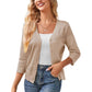 Damen-Strickjacke mit V-Ausschnitt und Lochmuster