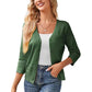 Damen-Strickjacke mit V-Ausschnitt und Lochmuster