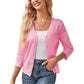 Damen-Strickjacke mit V-Ausschnitt und Lochmuster