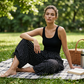 Lässige Damenhose mit weitem Bein und Polka-Dots