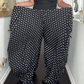 Lässige Damenhose mit weitem Bein und Polka-Dots