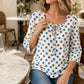 🌸 49% Rabatt – Damen Vintage Polka-Dot-Bluse | Eckiger Ausschnitt mit Schleife | Retro-Stil für Büro, Brunch & Freizeit ✨