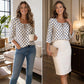 🌸 49% Rabatt – Damen Vintage Polka-Dot-Bluse | Eckiger Ausschnitt mit Schleife | Retro-Stil für Büro, Brunch & Freizeit ✨