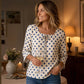 🌸 49% Rabatt – Damen Vintage Polka-Dot-Bluse | Eckiger Ausschnitt mit Schleife | Retro-Stil für Büro, Brunch & Freizeit ✨