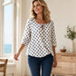 🌸 49% Rabatt – Damen Vintage Polka-Dot-Bluse | Eckiger Ausschnitt mit Schleife | Retro-Stil für Büro, Brunch & Freizeit ✨