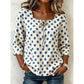 🌸 49% Rabatt – Damen Vintage Polka-Dot-Bluse | Eckiger Ausschnitt mit Schleife | Retro-Stil für Büro, Brunch & Freizeit ✨