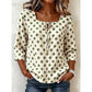 🌸 49% Rabatt – Damen Vintage Polka-Dot-Bluse | Eckiger Ausschnitt mit Schleife | Retro-Stil für Büro, Brunch & Freizeit ✨