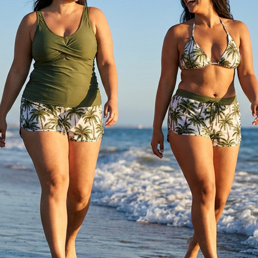 👙🌊3-teiliges Damen-Badeanzug-Set: Tankini mit Shorts🤸