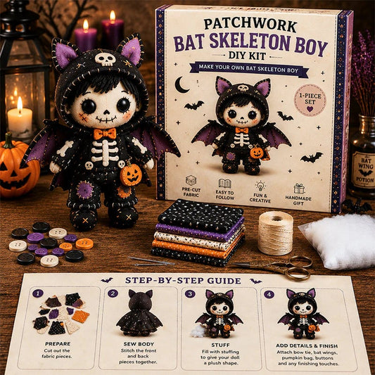 🥳 50 % Rabatt!! 🎁 Halloween DIY Nähanleitung-Set für Skelett-Puppe 🎃💀