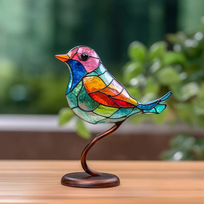 🌈Buntglasvögel auf Zweig-Desktop-Ornamenten 🕊️