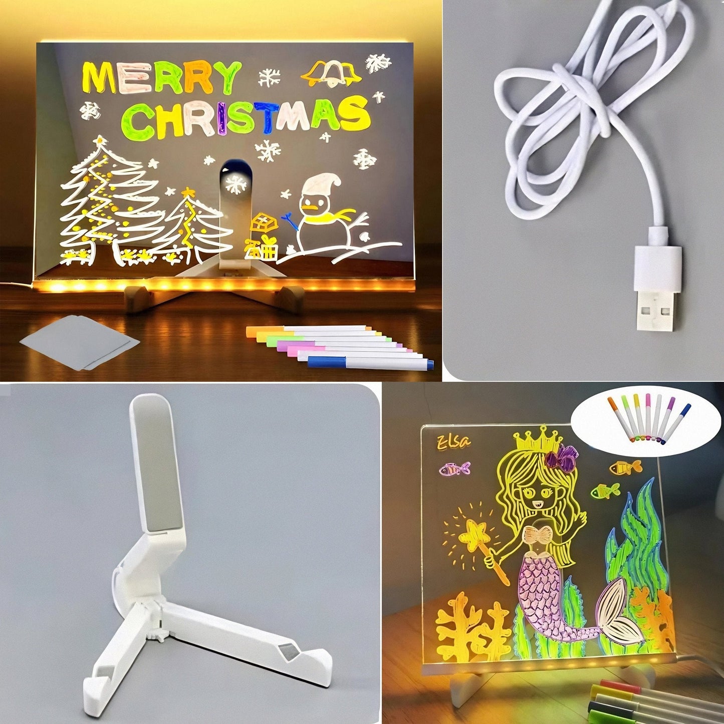 (🌲Vorzeitiger Weihnachtsverkauf🎁) -✨LED-Notiztafel mit Farben🎨