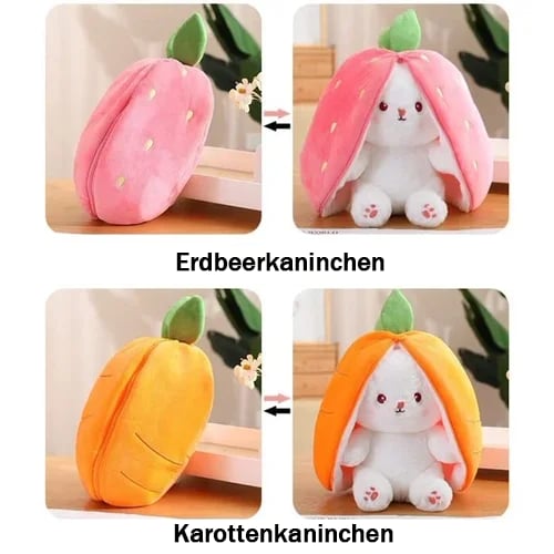 🍓🍓Erdbeerhase verwandelt sich in ein kleines Kaninchen🎀 Fruchtpuppen-Plüschtier🐰🐰