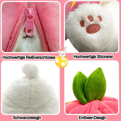 🍓🍓Erdbeerhase verwandelt sich in ein kleines Kaninchen🎀 Fruchtpuppen-Plüschtier🐰🐰